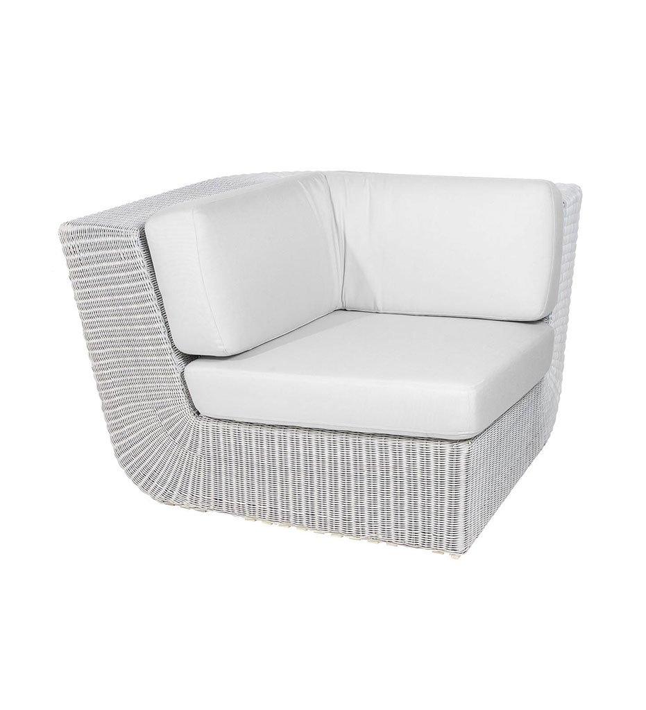 Cane-line Savannah White Outdoor Corner Sectional  with White Cushions 5538W YS94