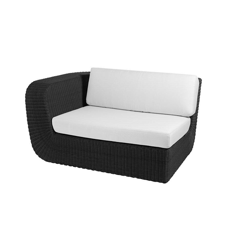 Cane-line Savannah 2 Seater Sofa - Right Black All-Weather Weave with White Cushions 5539S YS94