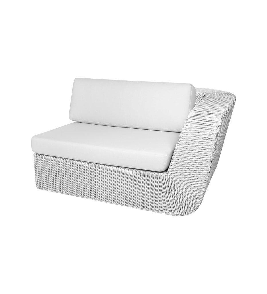 Cane-line Savannah 2 Seater Outdoor Sofa - Left in White Grey All-Weather Weave with White Cushions 5541W YS94
