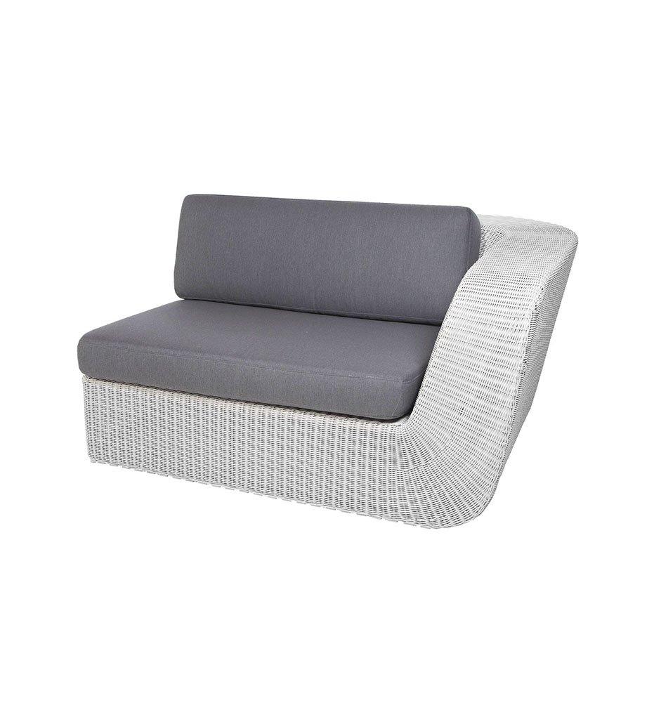 Cane-line Savannah 2 Seater Outdoor Sofa - Left in White Grey All-Weather Weave with Grey Cushions 5541W YS95