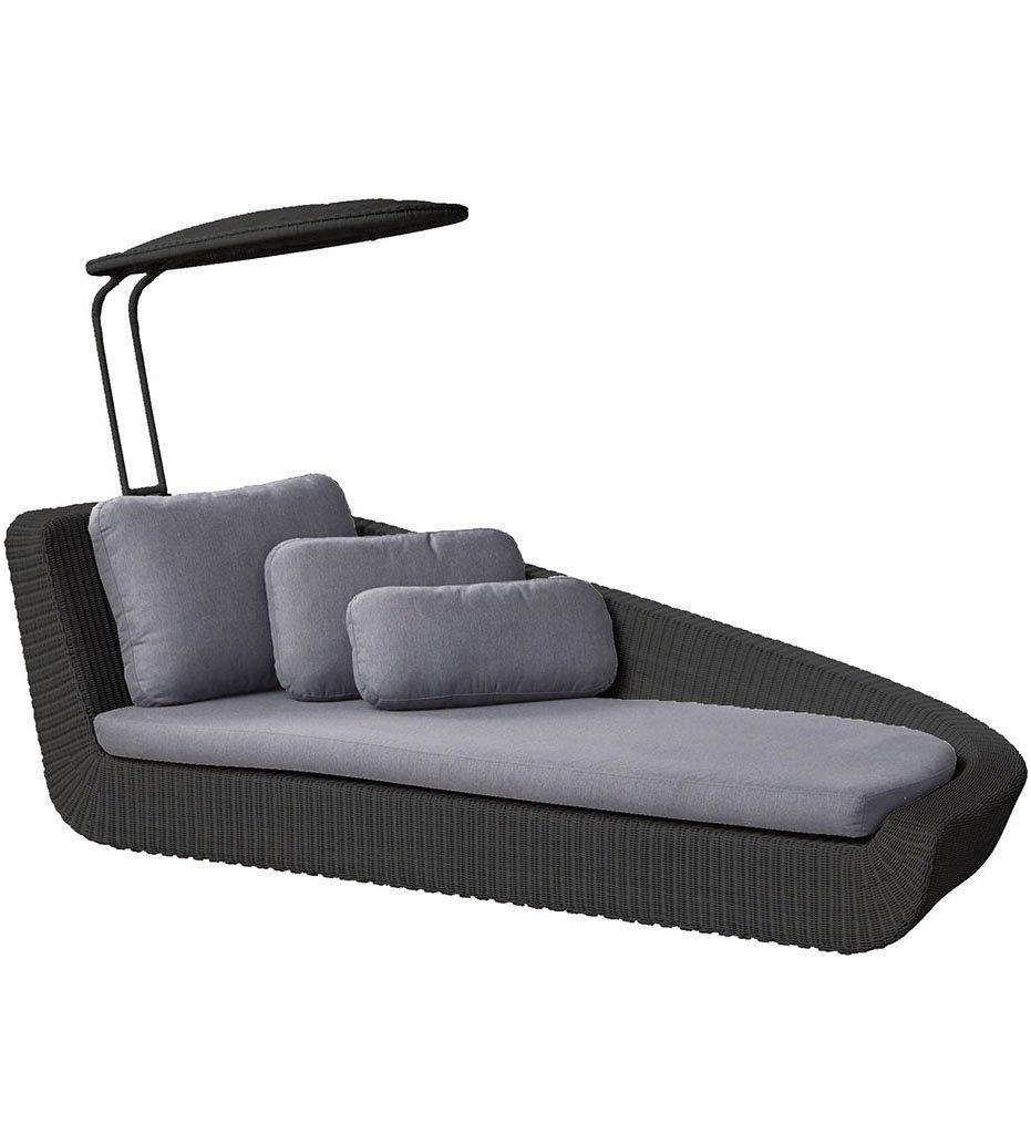 Cane-line Savannah Daybed Left Black Weave with Grey Cushions 5542S YS95