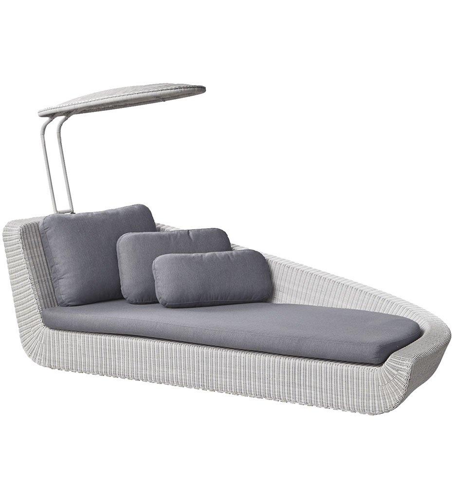 Cane-line Savannah Daybed Left White Grey Weave with Grey Cushions 5542W YS95