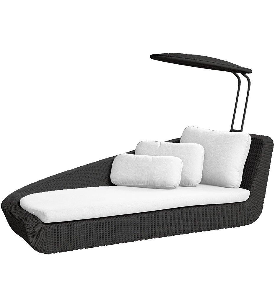 Cane-line Savannah Daybed Left Black Weave with White Cushions 5543S YS94