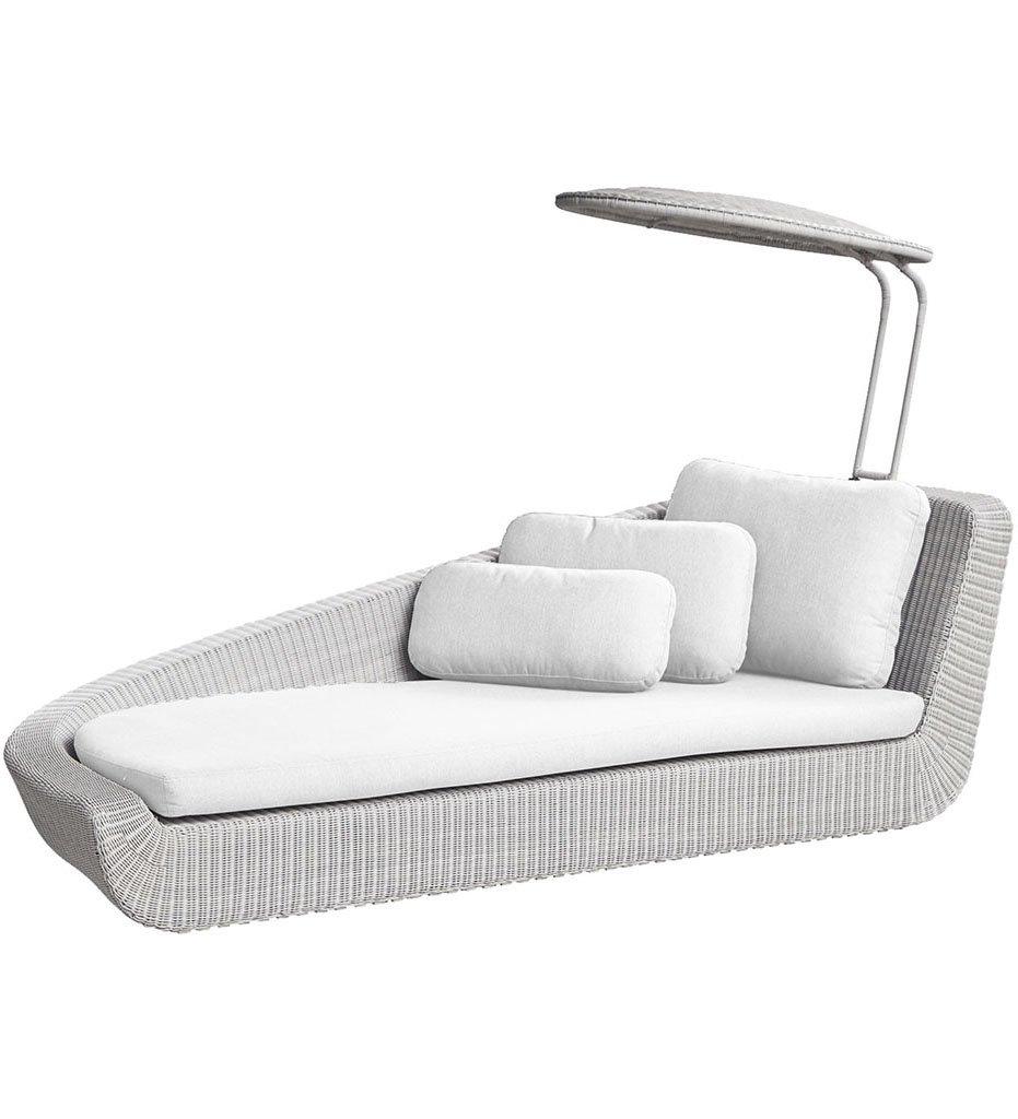 Cane-line Savannah Daybed Right White Grey Weave with White Cushions 5543W YS94