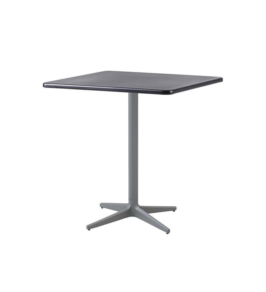Cane-Line Drop Cafe Table Light Grey Base with  29.6&quot; Square Lava Grey Aluminum Top 50400AI_P046AL