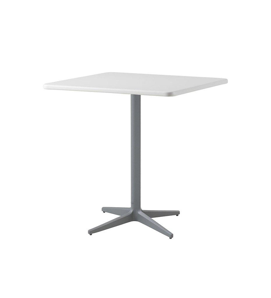 Cane-Line Drop Cafe Table Light Grey Base with 29.6&quot; Square White Aluminum Top 50400AI_P046AW