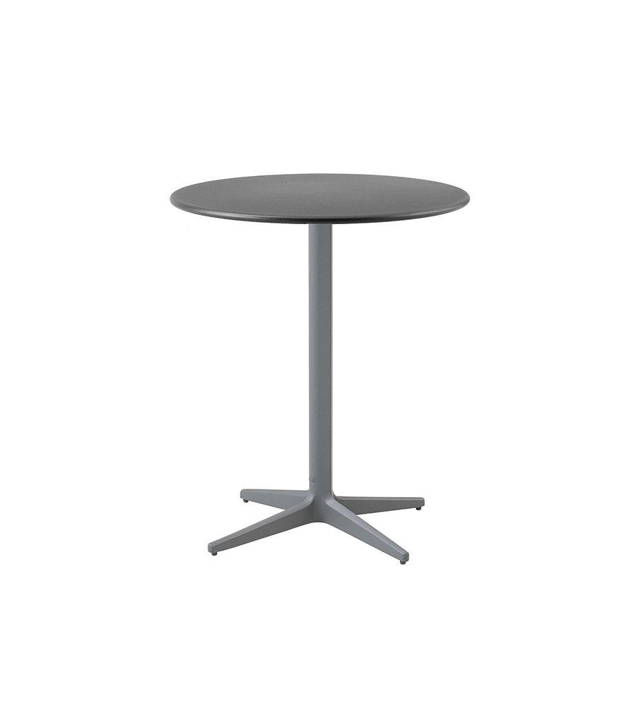 Cane-Line Drop Cafe Table Light Grey Base with 23.7&quot; Lava Grey Aluminum Top 50400AI + P061AL
