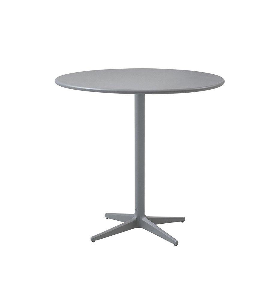 Cane-Line Drop Cafe Table Light Grey Base with 31.5&quot; Light Grey Aluminum Top 50400AI+P065AI
