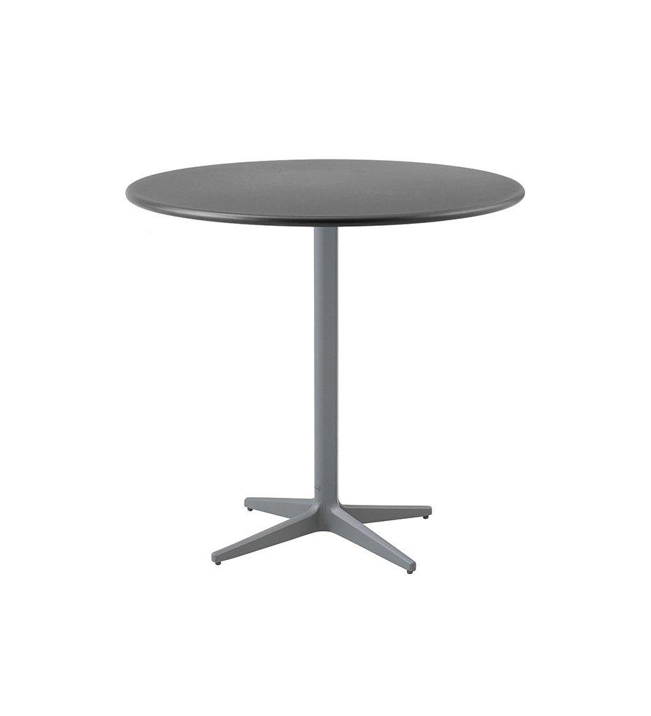 Cane-Line Drop Cafe Table Light Grey Base with 31.5&quot; Lava Grey Aluminum Top 50400AI+P065AL