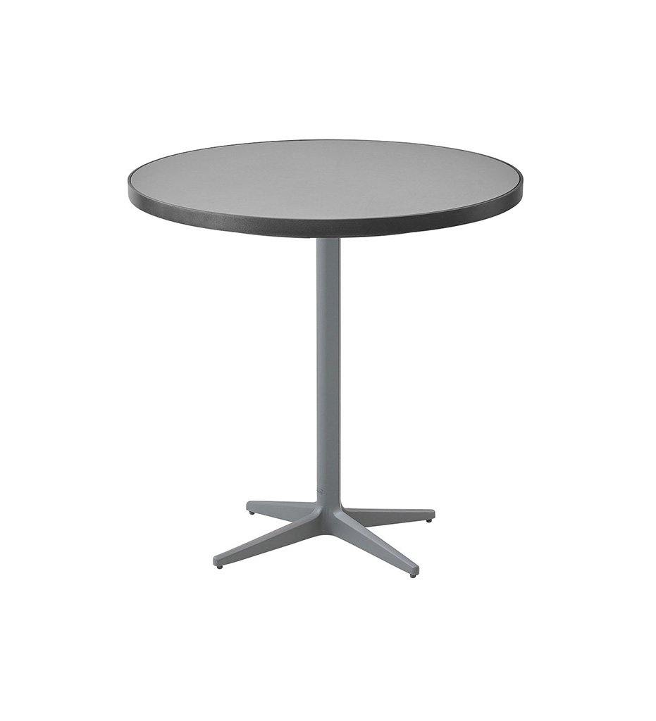 Cane-Line Drop Cafe Table Light Grey Base with 29.6&quot; Aluminum/Ceramic Top 50400AI+P072ALTII