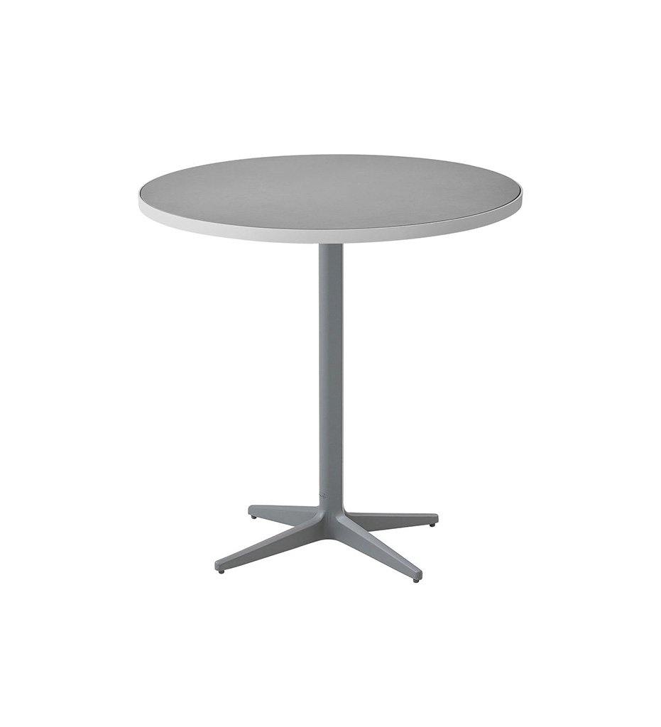 Cane-Line Drop Cafe Table Light Grey Base with 29.6&quot; Aluminum/Ceramic Top 50400AI+P072AWTII