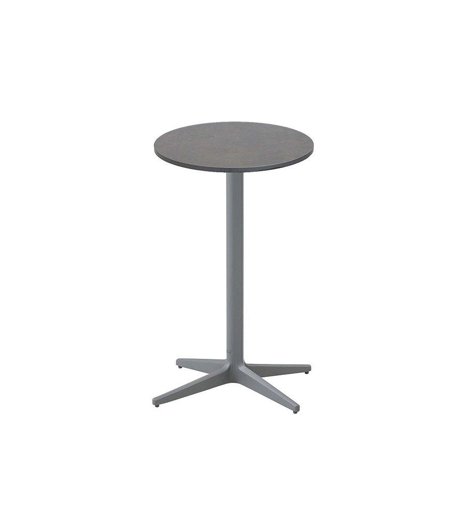 Cane-Line Drop Cafe Table Light Grey Base with 17.8&quot; Dark Grey High pressure laminate 50400AI+P45HPSDG