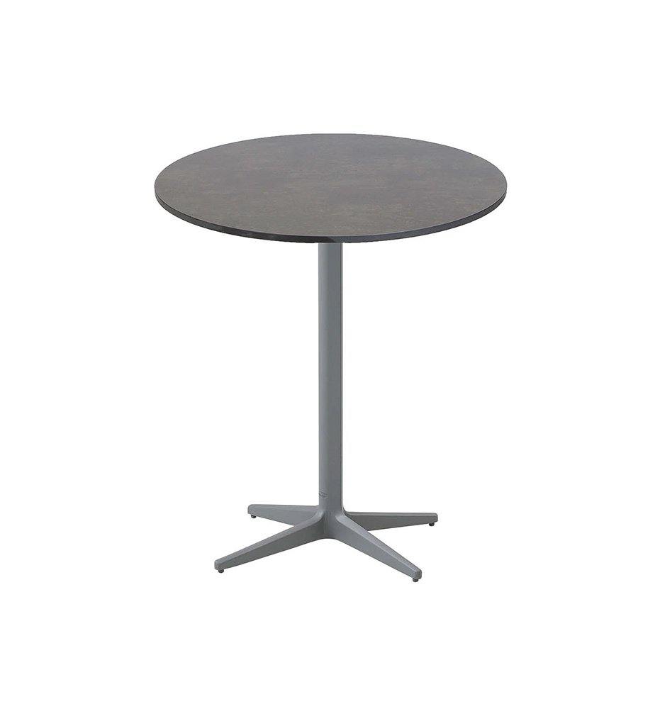 Cane-Line Drop Cafe Table Light Grey Base with 27.6&quot; Dark Grey HPL top 50400AI+P70HPSDG