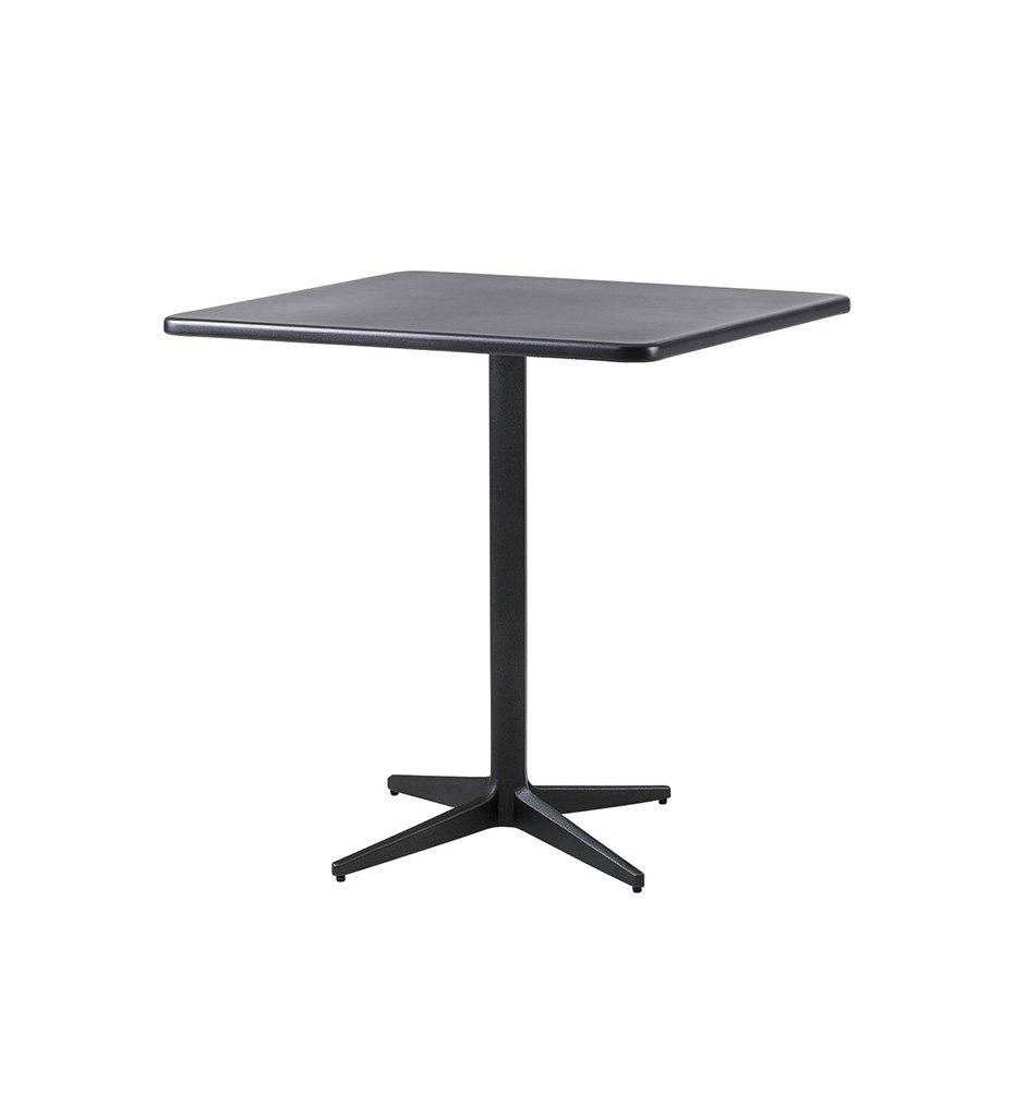Cane-Line Drop Cafe Table Lava Grey Base with 29.6&quot; Square Lava Grey Aluminum Top 50400AL+P046AL
