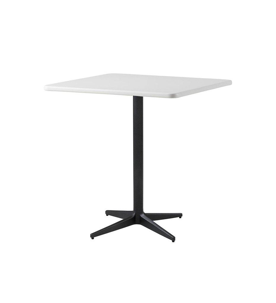 Cane-Line Drop Cafe Table Lava Grey Base with 29.6&quot; Square White Aluminum Top 50400AL+P046AW