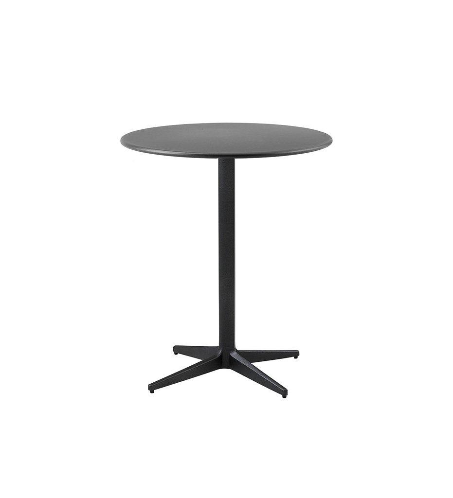 Cane-Line Drop Cafe Table Lava Grey Base with 23.7&quot; Lava Grey Aluminum Top 50400AL+P061AL