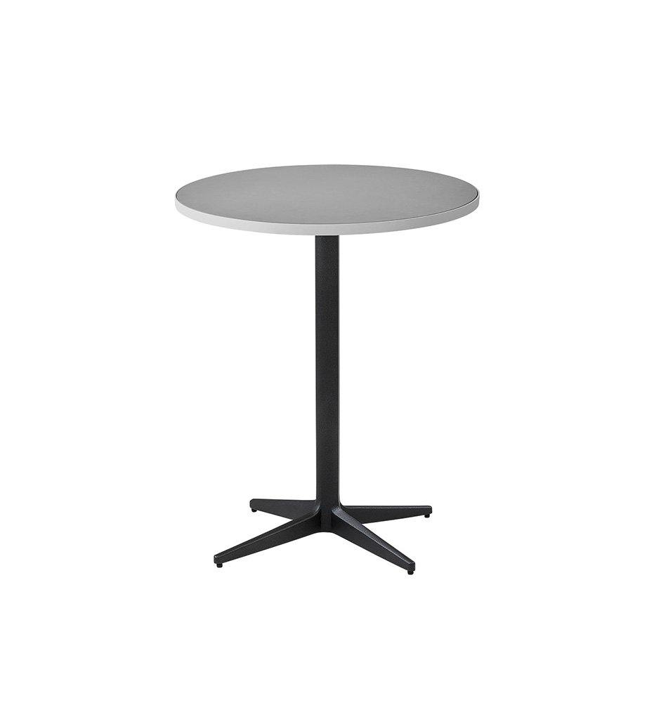 Cane-Line Drop Cafe Table Lava Grey Base with 23.7&quot; Aluminum/Ceramic Top 50400AL+P061AWTII