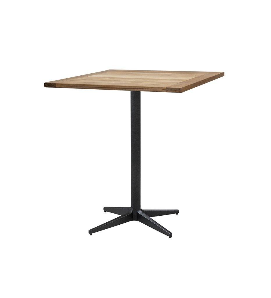 Cane-Line Drop Cafe Table Lava Grey Base with 28.4&quot; Square Teak Top 50400AL_P064T