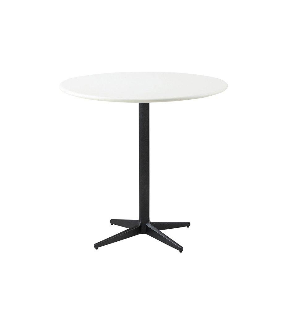 Cane-Line Drop Cafe Table Lave Grey Base with 31.5&quot; White Aluminum Top 50400AL+P065AW