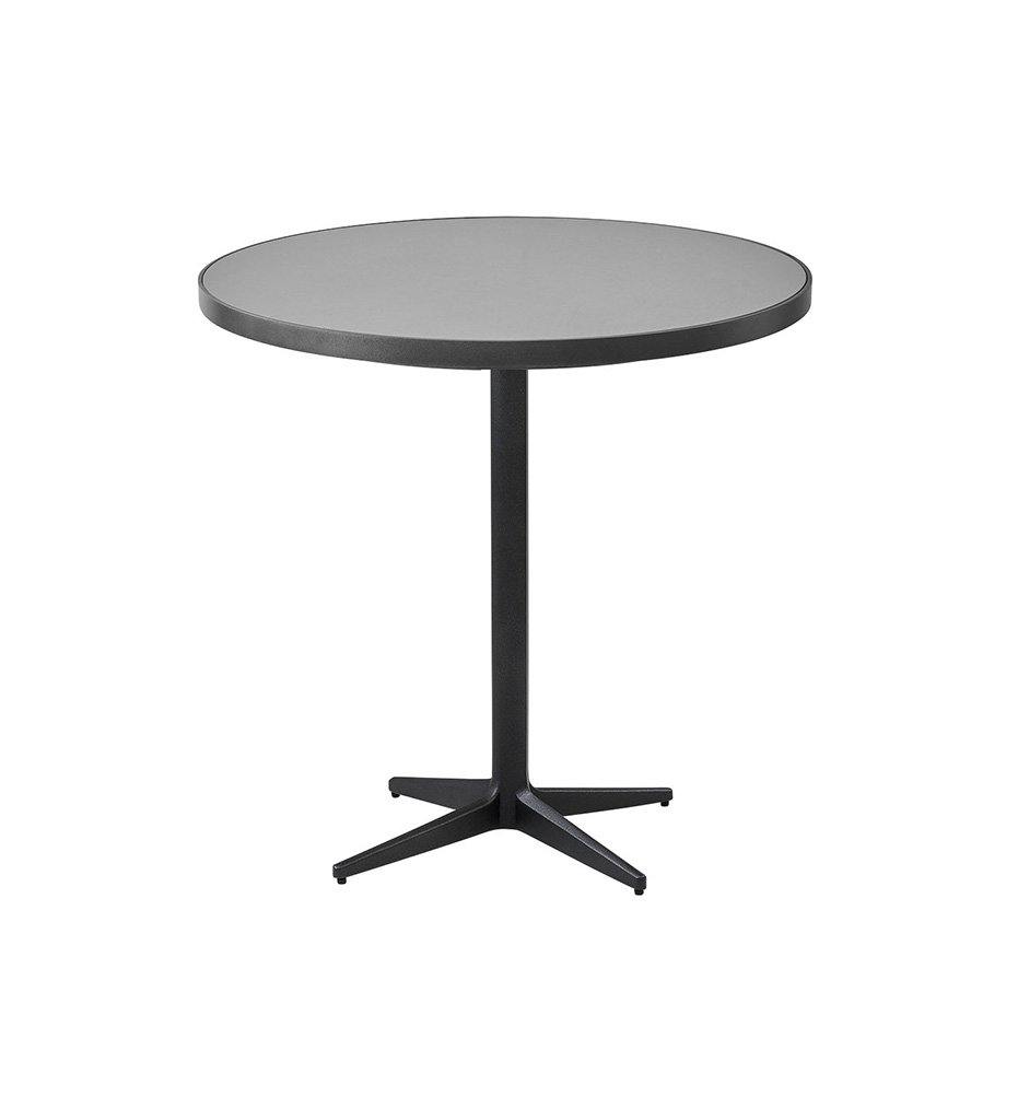 Cane-Line Drop Cafe Table Lava Grey Base with 29.6&quot; Light Grey Aluminum/Ceramic Top 50400AL_P072ALTII