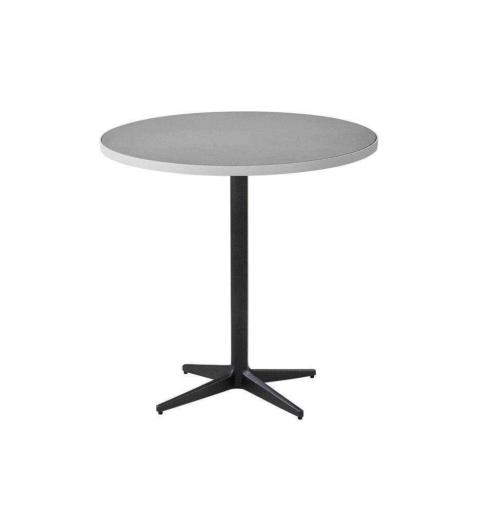 Cane-Line Drop Cafe Table Lava Grey Base with 29.6&quot; Light Grey Aluminum/Ceramic Top 50400AL_P072AWTII