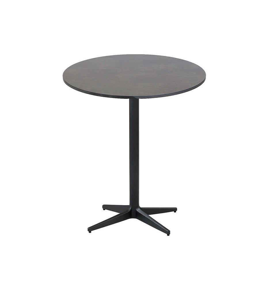 Cane-Line Drop Cafe Table Lava Grey Base with 27.6&quot; Dark Grey HPL Top 50400AL+P70HPSDG