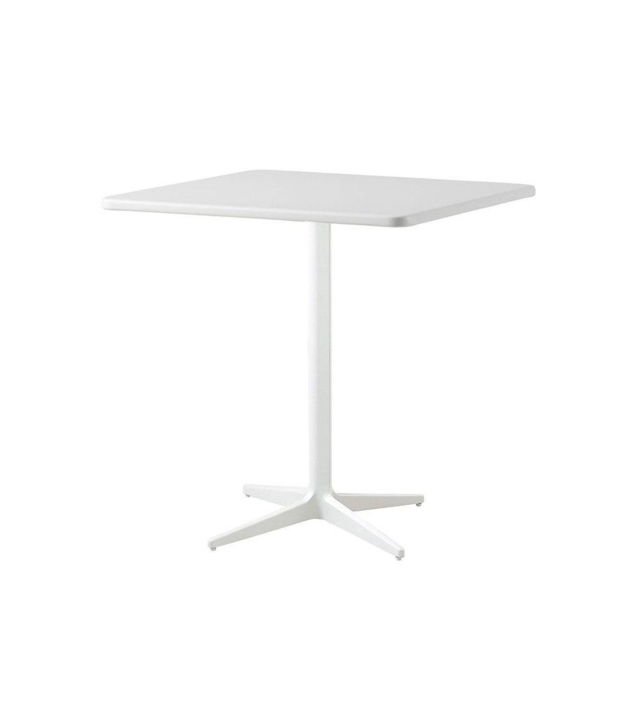 Cane-Line Drop Cafe Table White Base with 29.6&quot; Square White Aluminum Top 50400AW+P046AW