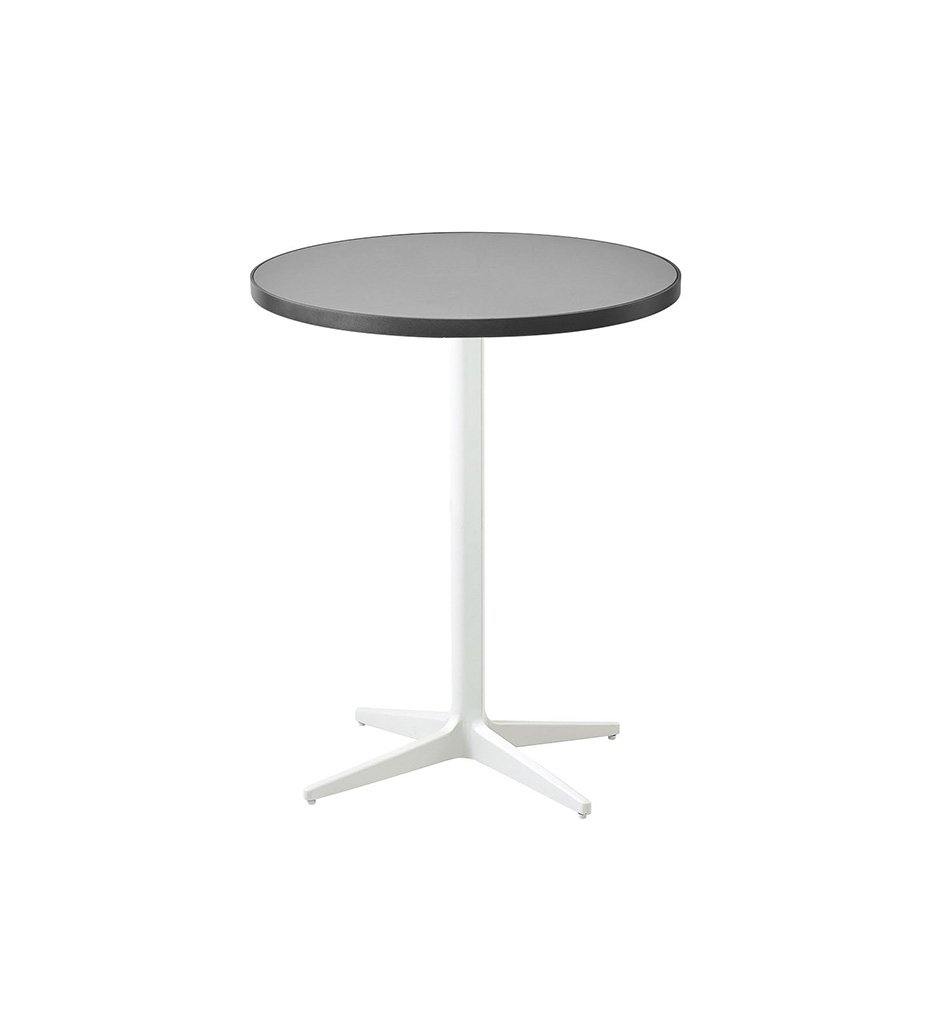 Cane-Line Drop Cafe Table White Base with 23.7&quot; Light Grey Aluminum/Ceramic Top 50400AW_P061ALTII