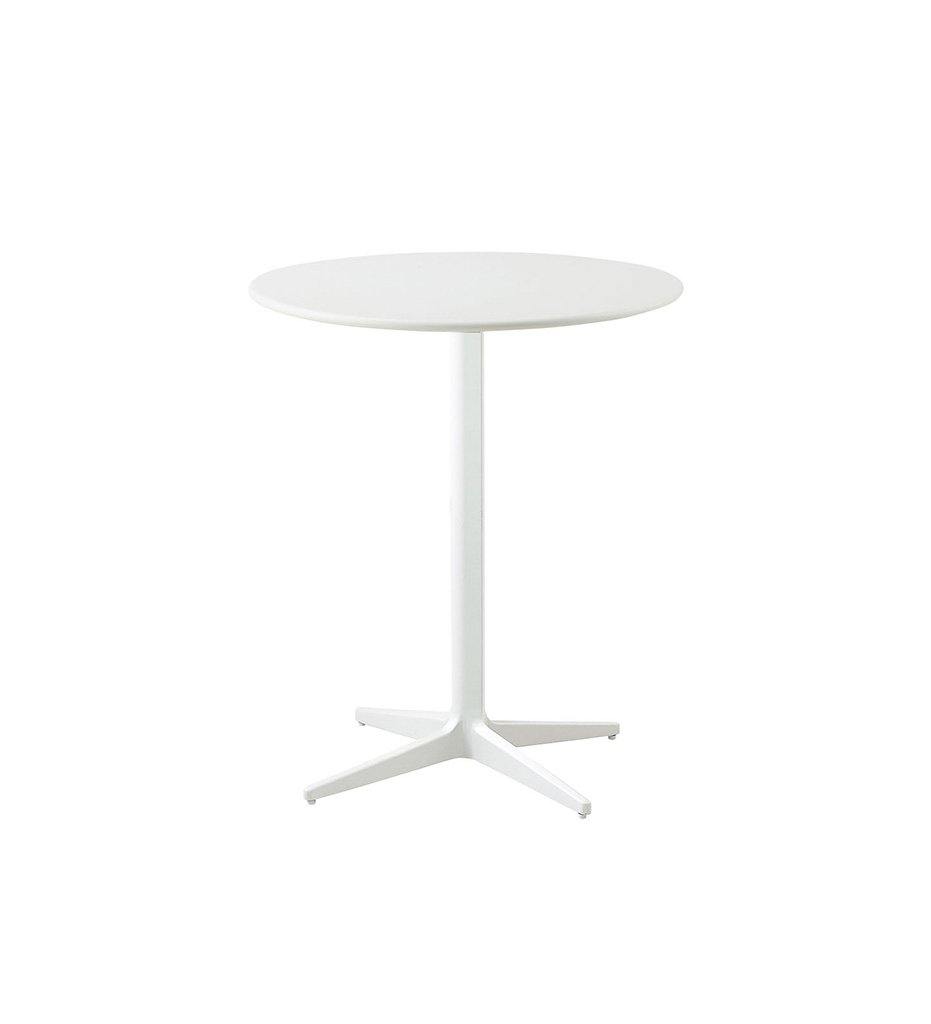 Cane-Line Drop Cafe Table White Base with 23.7&quot; White Aluminum Top 50400AW+P061AW