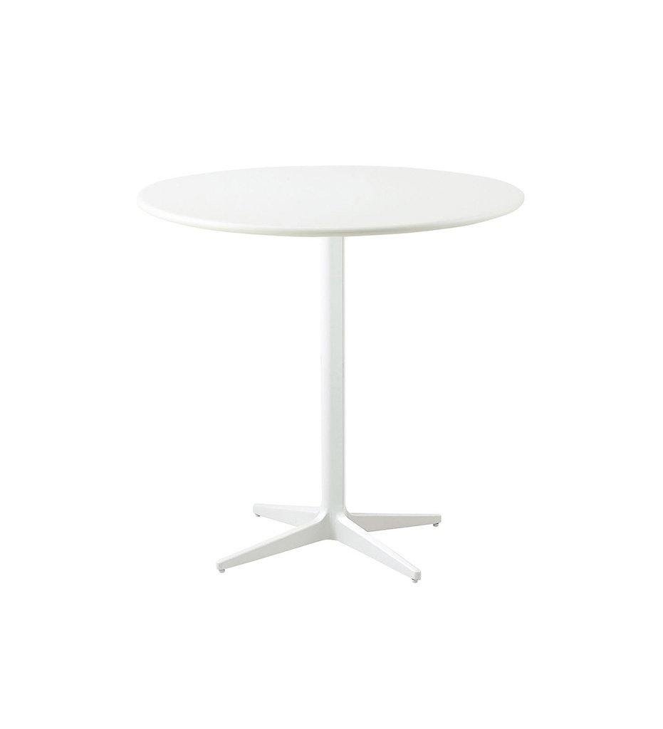Cane-Line Drop Cafe Table White Base with 31.5&quot; White Aluminum Top 50400AW+P065AW