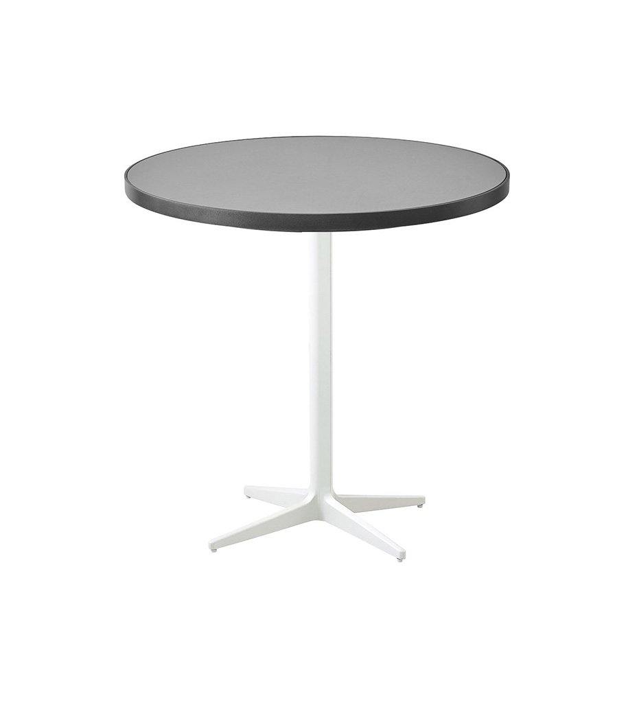 Cane-Line Drop Cafe Table White Base with 29.6&quot; Light Grey Aluminum/Ceramic Top 50400AW+P072ALTII