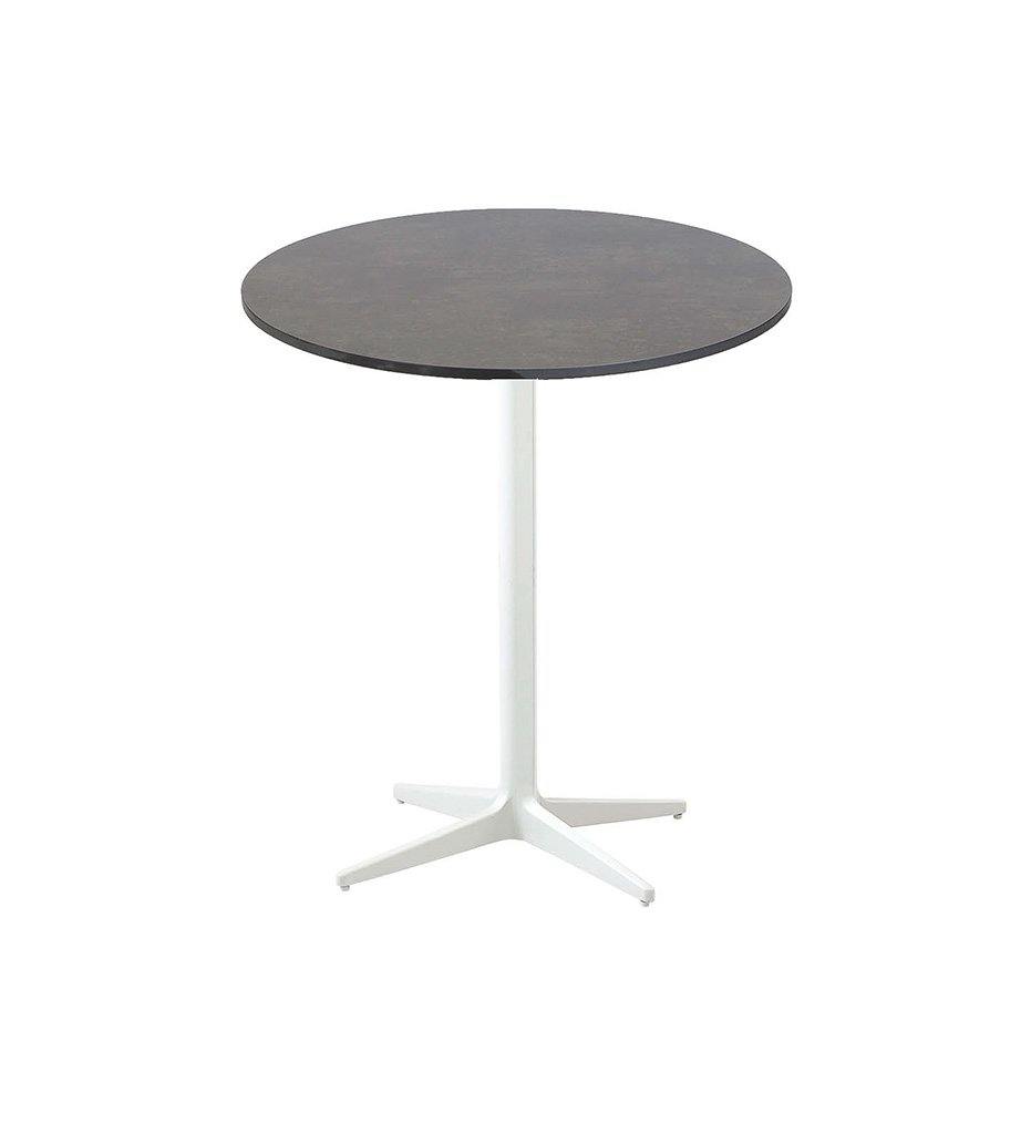 Cane-Line Drop Cafe Table White Base with 27.6&quot; Dark Grey HPL Top 50400AW_P70HPSDG