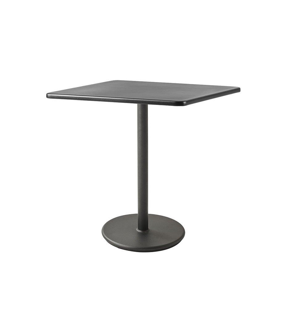 Cane-Line Go Cafe Table Lava Grey Base with Square 29.6&quot; Lava Grey Aluminum Top 5042AL_P046AL