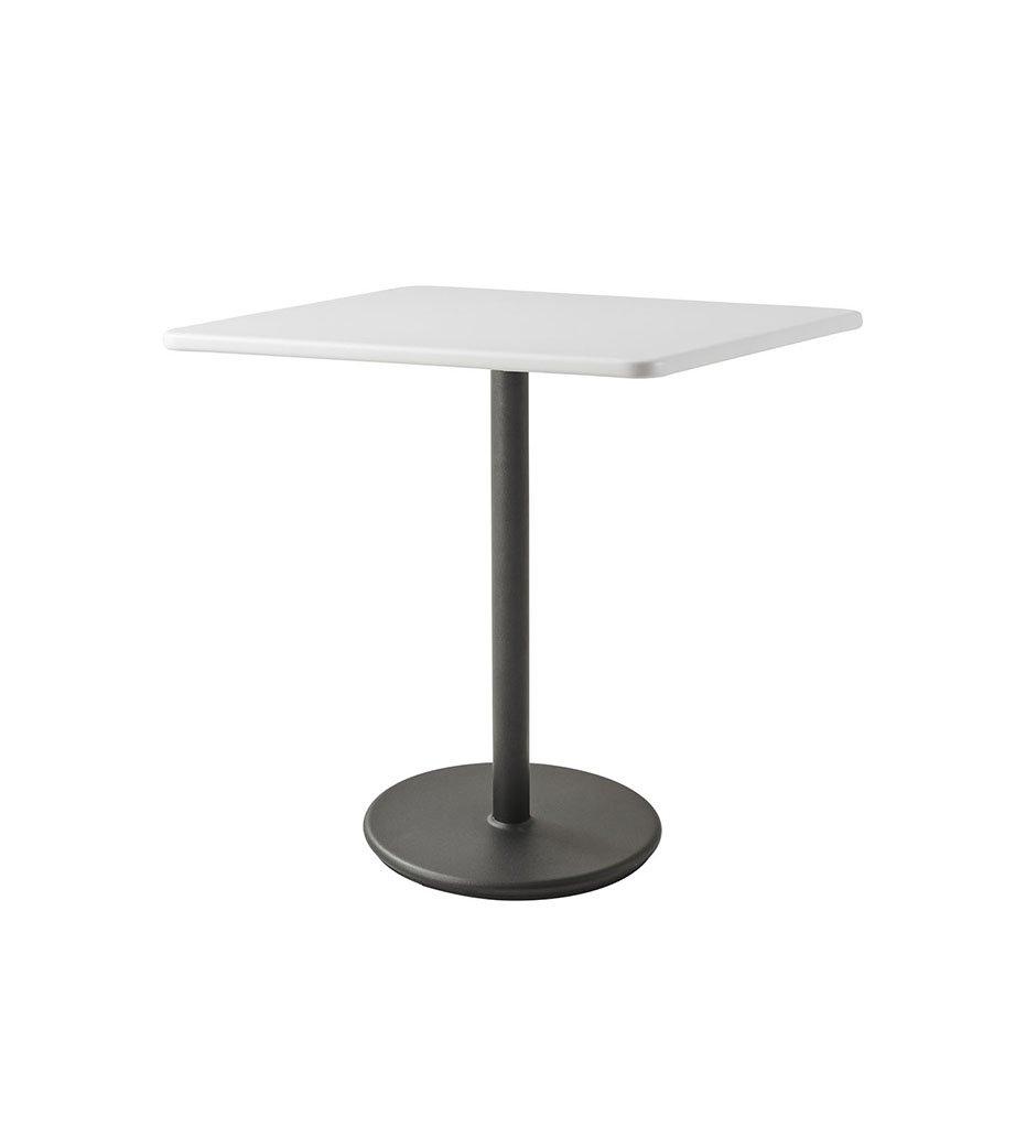 Cane-Line Go Cafe Table Lava Grey Base with Square 29.6&quot; White Aluminum Top 5042AL_P046AW