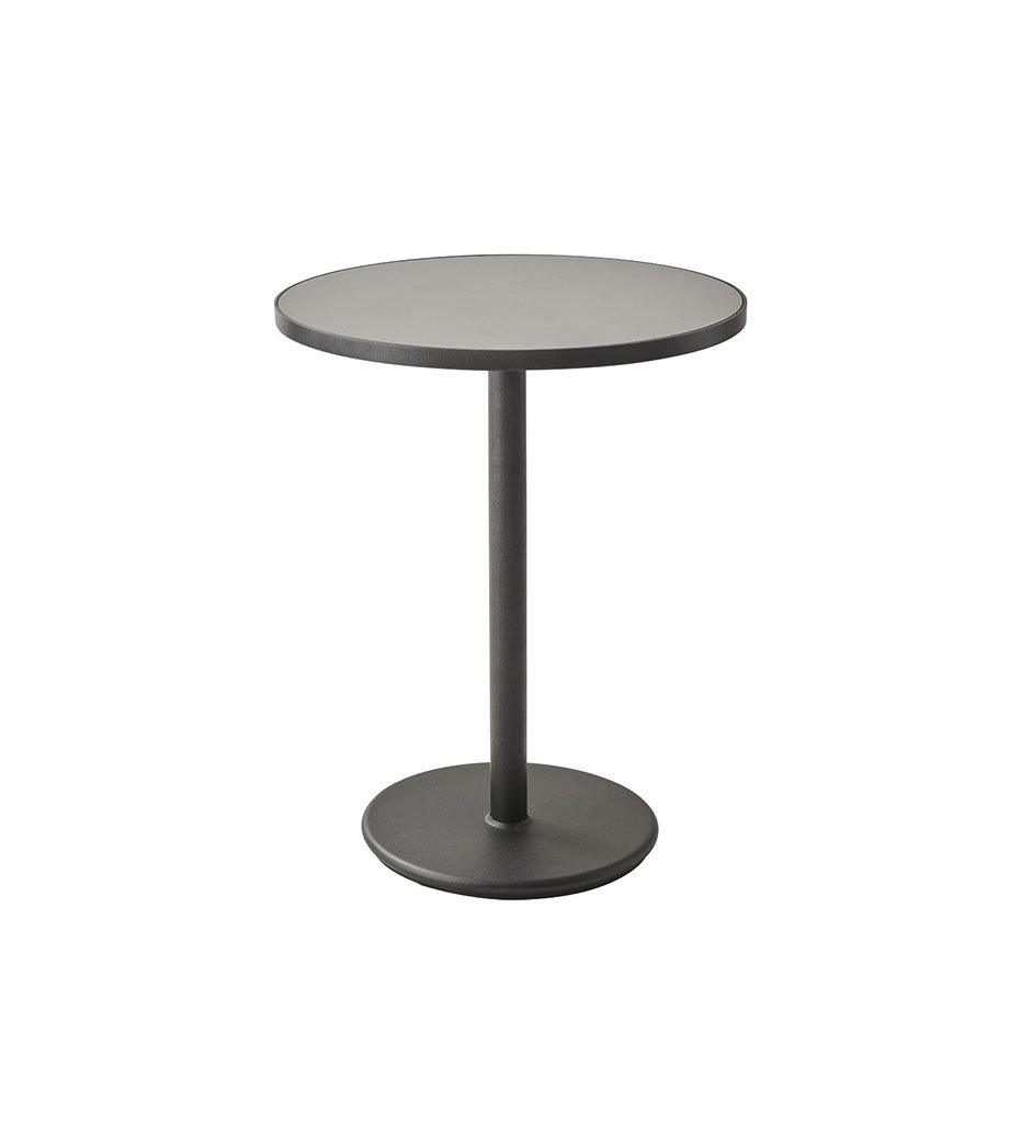 Cane-Line Go Cafe Table Lava Grey Base with Round 23.7&quot; Light Grey Aluminum/Ceramic Top 5042AL_P061ALTII