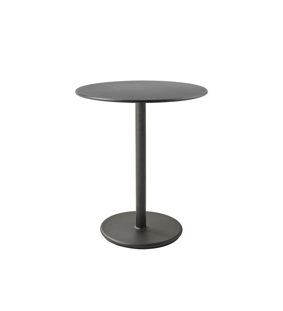 Cane-Line Go Cafe Table Lava Grey Base with Round 23.7" Lava Grey Aluminum Top 5042AL_P061AL