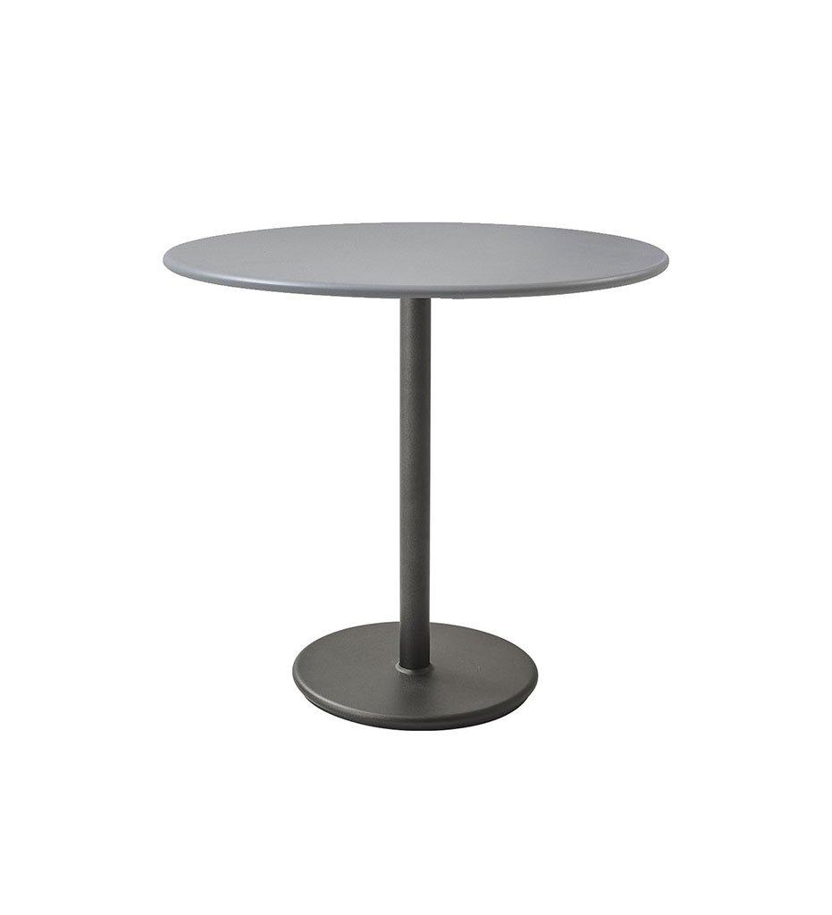 Cane-Line Go Cafe Table Lava Grey Base with Round 31.5&quot; Light Grey Aluminum Top 5042AL_P065AI