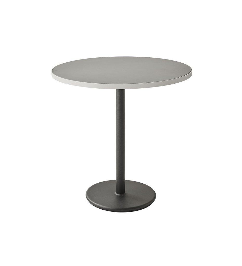 Cane-Line Go Cafe Table Lava Grey Base with Round 29.6&quot; Light Grey Aluminum/Ceramic Top 5042AL_P072AWTII