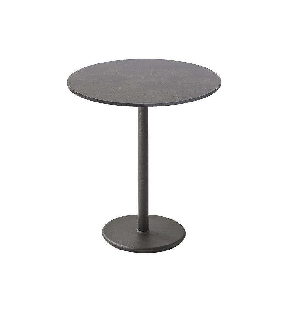 Cane-Line Go Cafe Table Lava Grey Base with Round 27.6&quot; Dark Grey HPL Top 5042AL_P70HPSDG