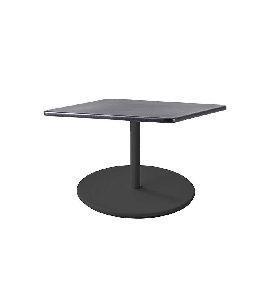 Cane-Line Go Low Cafe Table Large Lava Grey Base with Square 29.6&quot; Lava Grey Aluminum Top 5044AL_P046AL
