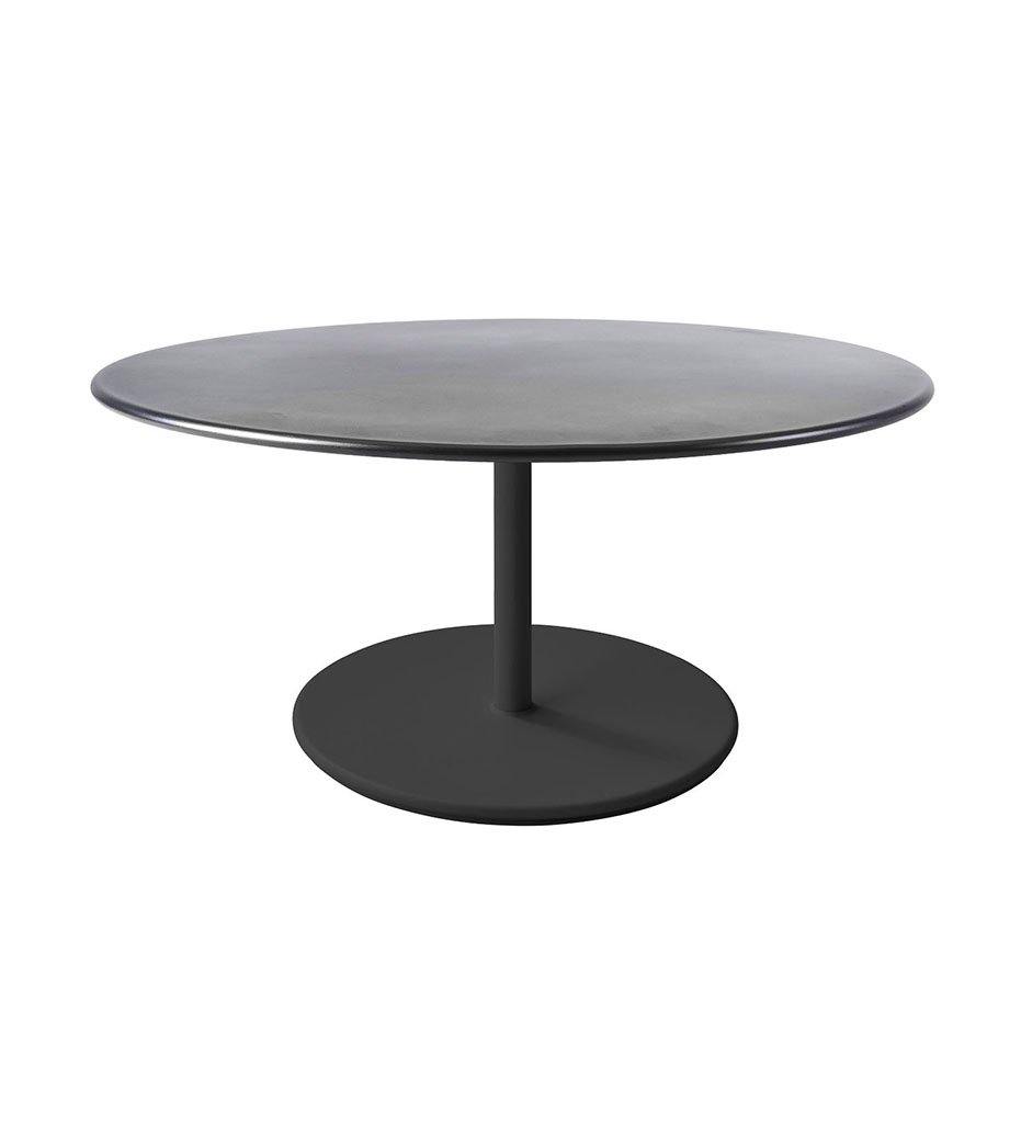 Cane-Line Go Low Cafe Table Lava Grey Base with Round 43.4&quot; Lava Grey Aluminum Top 5044AL_P068AL