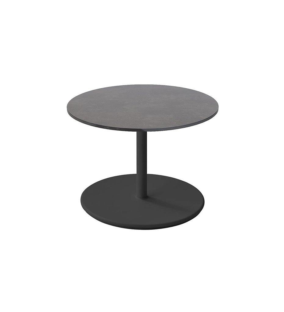 Cane-Line Go Low Cafe Table Lava Grey Base with Round 27.6&quot; Dark Grey HPL Top 5044AL_P70HPSDG