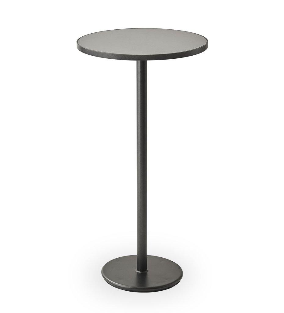 Cane-Line Go Bar Lava Grey Table Base with 23.7&quot; Light Grey Aluminum/Ceramic Top 5045AL_P061ALTII