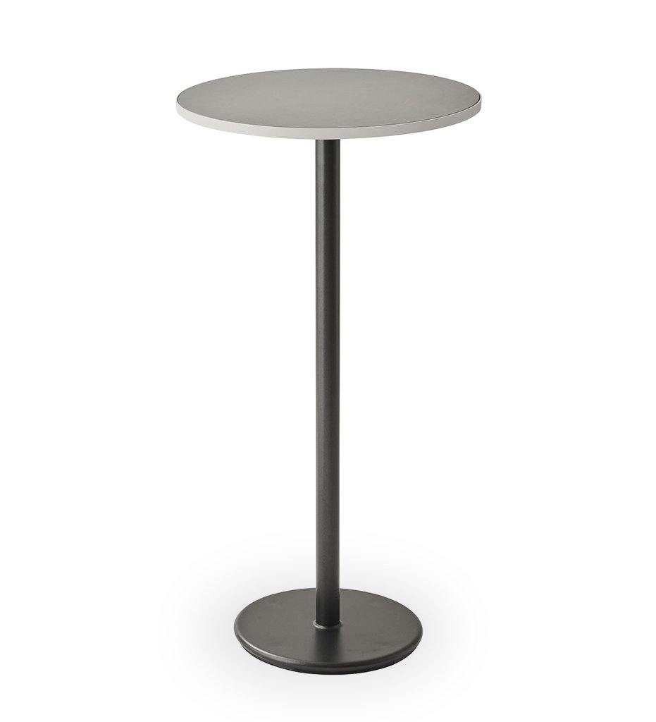 Cane-Line Go Bar Lava Grey Table Base with 23.7&quot; Light Grey Aluminum/Ceramic Top 5045AL_P061AWTII