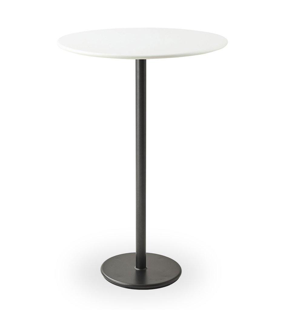 Cane-Line Go Bar Lava Grey Table Base with 31.5&quot; White Aluminum Top 5045AL_P061AW
