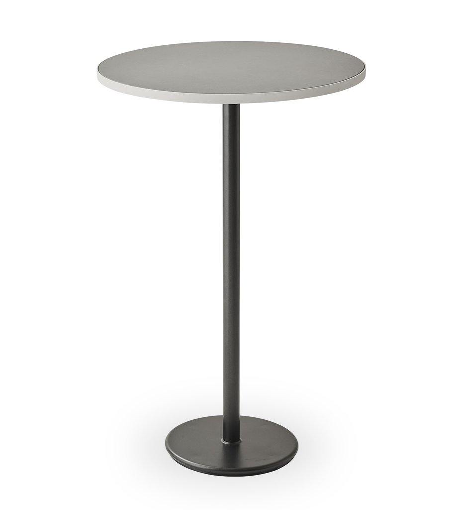 Cane-Line Go Bar Lava Grey Table Base with 29.6&quot; Light Grey Aluminum/Ceramic Top 5045AL_P072AWTII
