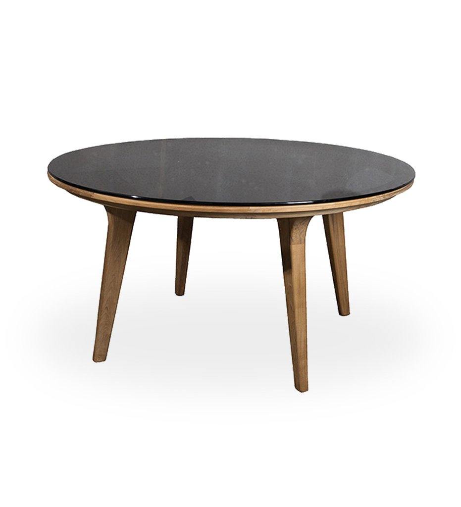 Allred Co-Cane-Line-Aspect Dining Table-Round-50804T,image:Glass Smoky Black GSB # P144GSB