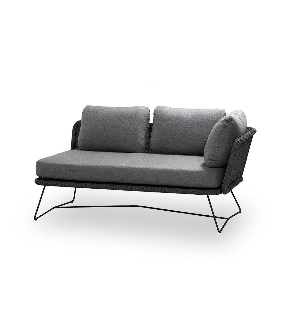 Cane-Line Horizon 2-Seater Sofa - Left,image:Black LS # 5505LSSG