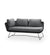 Cane-Line Horizon 2-Seater Sofa - Right,image:Black LS # 5506LSSG