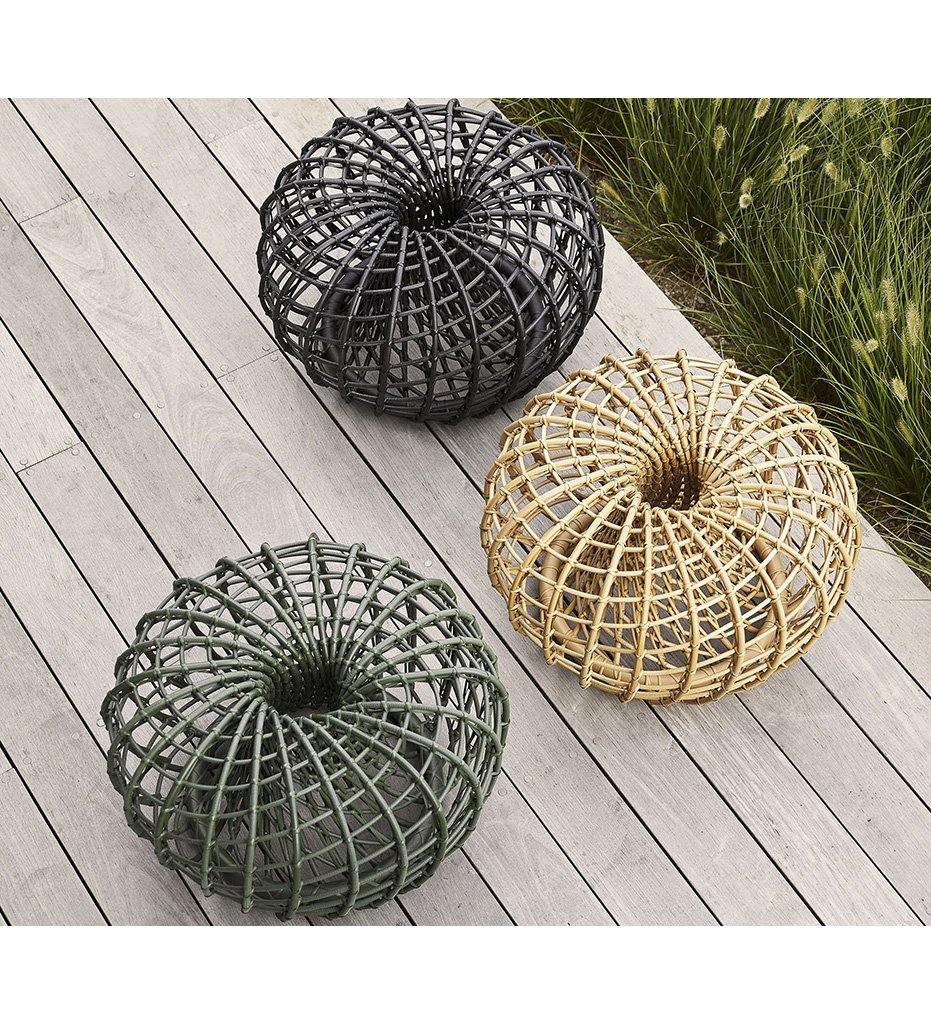 Cane-Line Nest Footstool - Outdoor - Small,image:Lava Grey L # 57320L